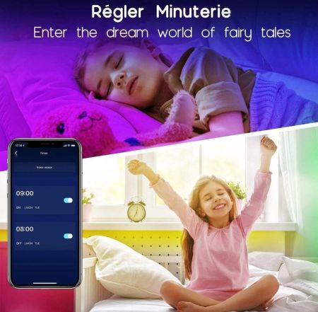 شريط إضاءة LED من Keepsmile بطول 10 أمتار، إضاءة LED لغرفة النوم بتقنية البلوتوث، مع إمكانية التحكم عن بُعد عبر تطبيق، إضاءة LED لغرفة النوم
