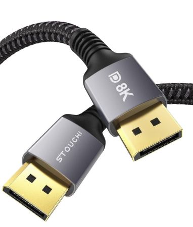 كابل Stouchi DisplayPort، كابل DP 1.4 8K بطول 1M أمتار/8K بتردد 60 هرتز، HBR3، 4K بتردد 60 هرتز/144 هرتز/120 هرتز، 5K بتردد 60 هرتز، 2K بتردد 165 هرتز/240 هرتز، يدعم FreeSync وG-Sync وHDR10 لشاشة الألعاب وبطاقة الرسومات