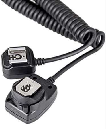 كابل فلاش E-TTL I/II OC-E3، كابل ملفوف بطول 0.6–1 متر لكاميرات Canon EOS ووحدات الفلاش ذات جهة الاتصال المركزية