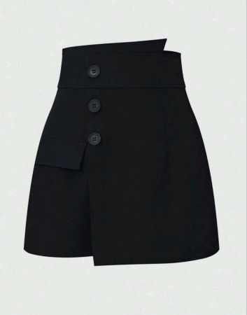 شورت SHEIN Clasi بلون سادة بخصر واسع