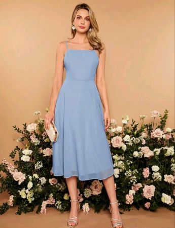 فستان وصيفة العروس من SHEIN Belle Solid Cami فستان أنيق