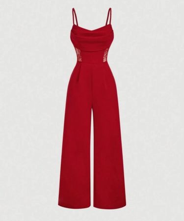 SHEIN MOD جمبسوت صيفية بياقة متدلية، جمبسوت دانتيل منقوبة عتيقة، جمبسوت ذات ساق واسعة، جمبسوت نسائية للزفاف، جمبسوت خريفية/شتوية، ملابس معلم، جمبسوت بطراز المال القديم، جمبسوت كاجوال للأعمال،  جمبسوت للغداء، جمبسوت للمناسبات الخارجية، جمبسوت رسمية