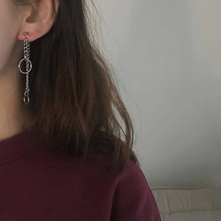 أقراط سلسلة دائرية متدرجة فريدة من نوعها