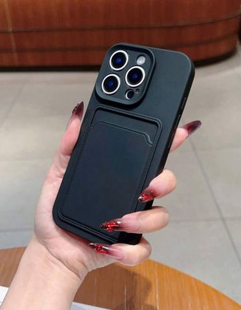 جراب هاتف أنيق من قطعة واحدة مع فتحة للبطاقات متوافق مع هاتف Apple IPhone 14 Pro