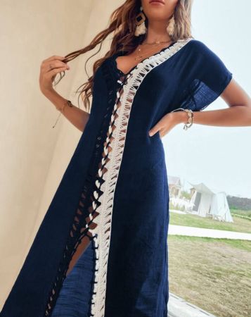 SHEIN Swim ملابس بحر ألوان متجانسة غرزة