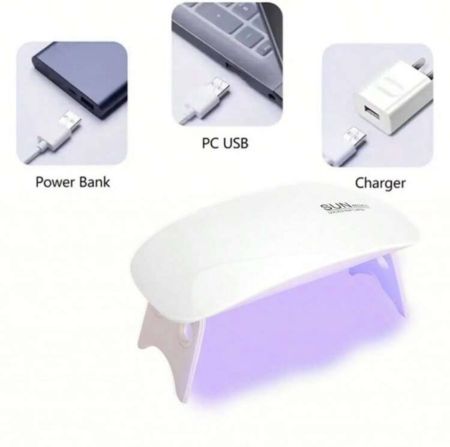 1 قطعة ماوس صغير محمول قابل للطي مزود بمنفذ USB وجهاز علاج بالضوء ومجفف أظافر وخبز (مجموعة متكاملة)