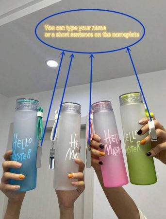 كوب بلاستيكي مستقيم بتصميم أومبري عصري مع حزام، زجاجة مياه خارجية غير رسمية، قابلة للتخصيص