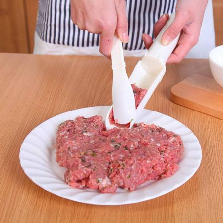 مجموعة من قالبي كرات لحم للمطبخ، صانع كرات اللحم والسمك، لملء كرات اللحم والاطعمة، من ملحقات وادوات الطبخ والمطبخ
