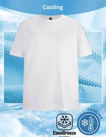 تي شيرت SHEIN EZwear أبيض بأكمام قصيرة ورقبة دائرية ومقاس كبير كاجوال للنساء ذوات المقاسات الكبيرة