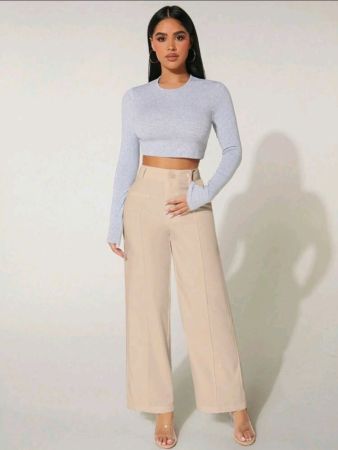 بنطلون صيفي واسع الساق من SHEIN PETITE