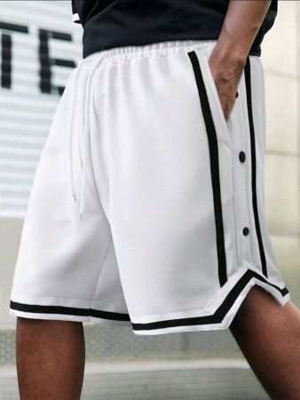 شورت رجالي فضفاض مخطط من Manfinity EMRG مع جيب قطري، شورت رياضي للتمرين، شورت كرة سلة، شورت بألوان متعددة، هدية للزوج والصديق