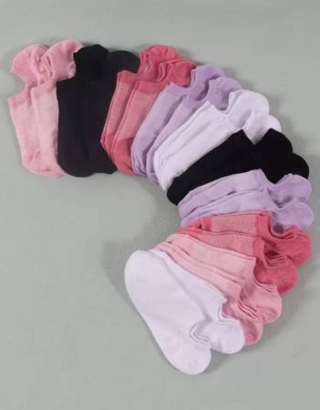 جوارب نسائية شبكية مزينة بفيونكة من ROMWE Kawaii بطول منتصف الساق (10 قطع)