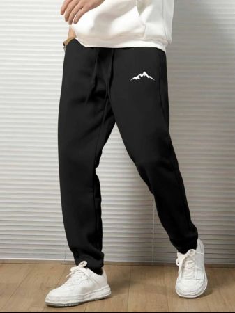 Manfinity Homme Men Mountain Print Drawstring Waist Sweatpants