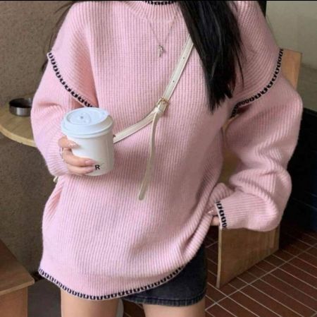 SHEIN DAZY Color Stripe Knit Sweater