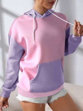 SHEIN EZwear Contrast Number Print Hoodie