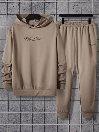 Manfinity Homme Men Letter Graphic Hoodie & Sweatpants