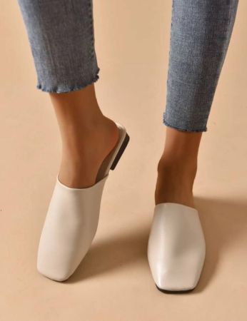 Minimalist Square Toe Flat Mules