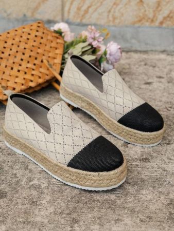 Women's Retro/Autumn 2024 Multicolor Woven Flat Shoes with Thick Sole and Fashion Sports Design Easy to Wear