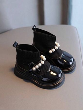 Fashion Pearl Decorated Kids' Short Boots, Baby Girls' Boots For Toddlers