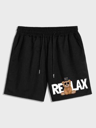 Men's Cartoon Bear Graphic Shorts