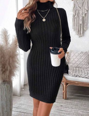 SHEIN Clasi Women's High Neck Striped Sweater Dress,Parties, Music Festivals, Home Wear, Back-To-School Events, Gifting, And Shopping.Turtleneck Sweater,Winter Women Dress,Elegant Women Dresses,Sexy Women Dresses,Fall Dresses,Classy Dress,Elegant Woman Clothing,Elegant Dresses