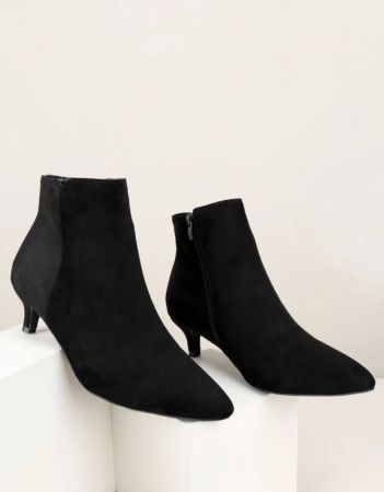 New Autumn/Winter Fashion Versatile Suede Pointed-Toe Zip-Up Ankle Boots