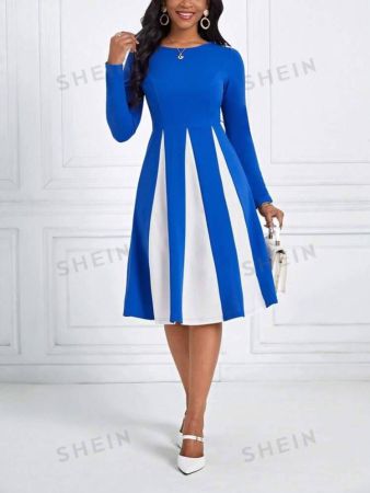 SHEIN Lady Two-Tone A-Line Dress