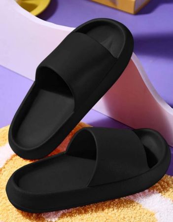 Men Single Band Bathroom Slippers Minimalist Slides