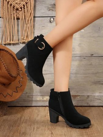 New women's half-heeled short boots in Korean