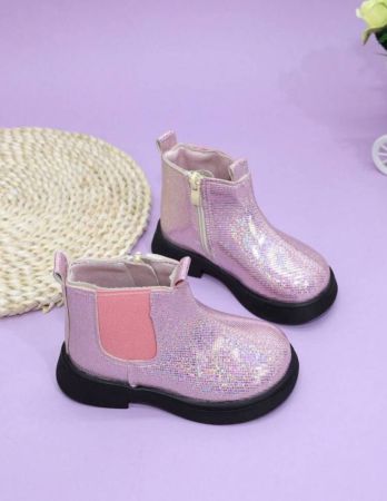 Kids Ankle Boots Thick Sole Children Chelsea Boots Girls High Top Zipper Flat Casual Princess Short Boots Shoes, Toddler & Little Kid Sizes