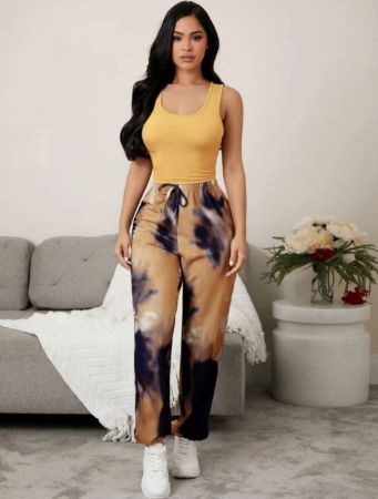 Tank Top & Tie Dye Pants Lounge Set