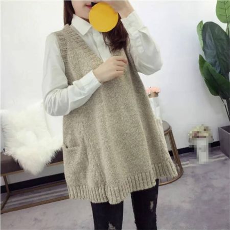 Knitted Vest All-match V-neck Sleeveless Autumn Sweaters