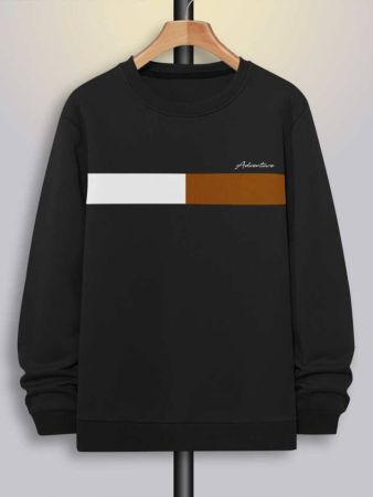 Manfinity Homme Men Letter Graphic Contrast Panel Sweatshirt