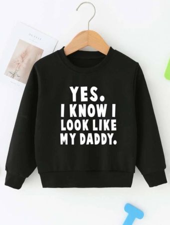 SHEIN Young Boy 1pc Fashionable Casual Round Neck Sweatshirt With Fun Slogan Print, Birthday Gift For Fall/Winter