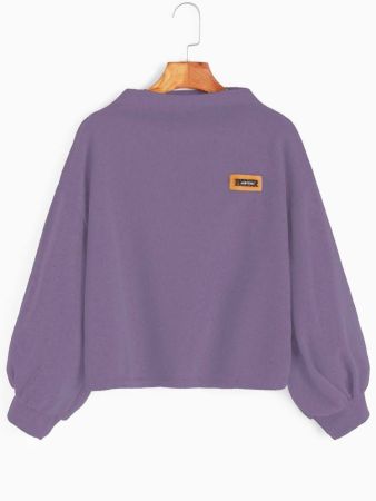 Patchwork Lantern Sleeve Sweatshirt