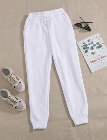 SHEIN PETITE Slant Pocket Drawstring Sweatpants