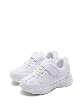 Children's thick casual sneaker with thick sole and single hook and loop system