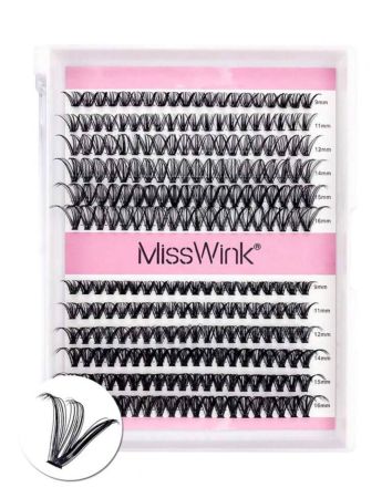 رموش اصطناعية فردية ناعمة وطبيعية من Miss Wink 30D+40D، 9-16 مم، مختلطة