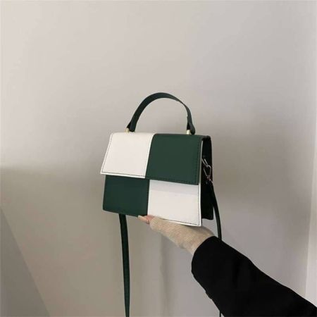 Mini Two Tone Flap Square Bag