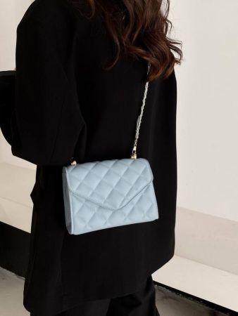 Mini Square Bag Quilted Chain Strap Minimalist Solid Color