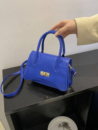 Neon Blue Flap Square Bag