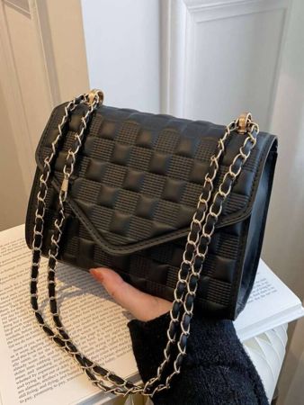 Mini Plaid Flap Chain Square Bag