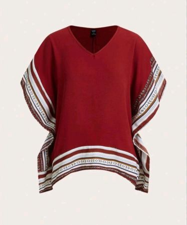 قميص نسائي صيفي فضفاض بفتحة رقبة على شكل حرف V من إيمري روز