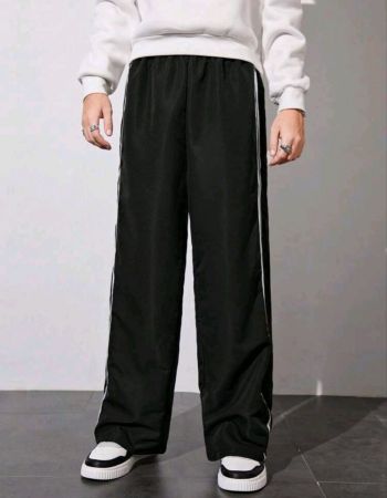 بنطلون رياضي كاجوال للأولاد المراهقين، بتصميم بسيط ومتعدد الاستخدامات، بخطوط جانبية