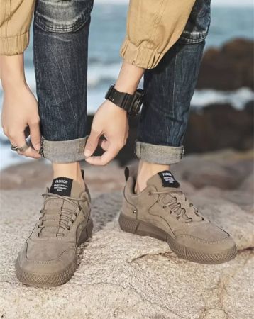 أحذية تزلج رجالية بتفاصيل ملصقات، أحذية تزلج سير التزلج أمامي، أحذية رياضية محبوكة، أحذية رياضية سير بلاتفورم مسطحة، ملابس الشارع الرجالية