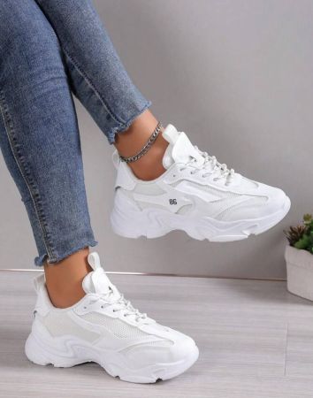 نساء موضة أحذية رياضية كاجوال مريحة سميكة الأساس من شبكة وتفتيل متعدد الألوان