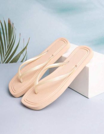 صنادل نسائية ذات لون واحد كاجوال، تصميم بسيط مناسب للربيع/الصيف والعطلات والشاطئ والحمامات،كعب مفتوح