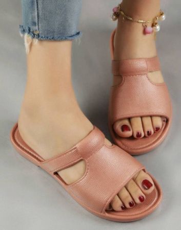 نعال صيفية للنساء، مقاومة للانزلاق وخفيفة الوزن لاستخدام الحمام والمنزل، صنادل شرائح مسطحة