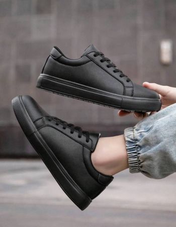 أحذية رياضية كاجوال للرجال بحزام أمامي ربط، عصرية، خفيفة الوزن، مريحة، أحذية مسطحة بنسملة مستديرة