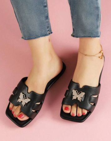 صنادل نسائية مسطحة، ربيع/صيف، أنيقة، جذابة، بسيطة، مضادة للانزلاق، مقاومة للتآكل، حجم كبير، شبشب عصري